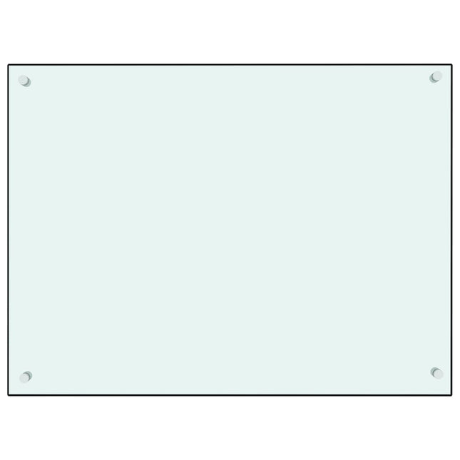 Paraschizzi per Cucina Bianco 80x60 cm in Vetro Temperato