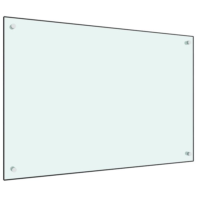 Paraschizzi per Cucina Bianco 90x60 cm in Vetro Temperato