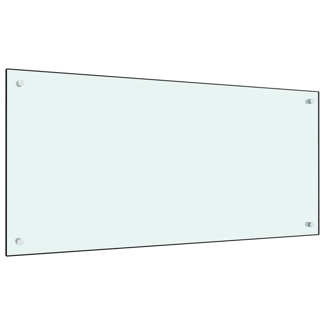 Paraschizzi per Cucina Bianco 100x50 cm in Vetro Temperato