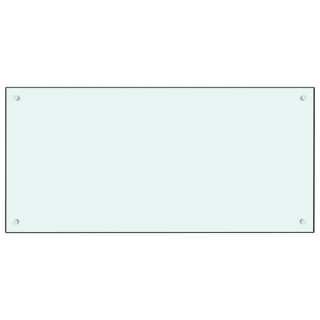 Paraschizzi per Cucina Bianco 100x50 cm in Vetro Temperato
