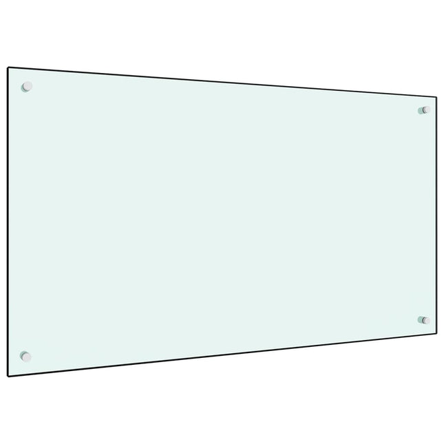 Paraschizzi per Cucina Bianco 100x60 cm in Vetro Temperato