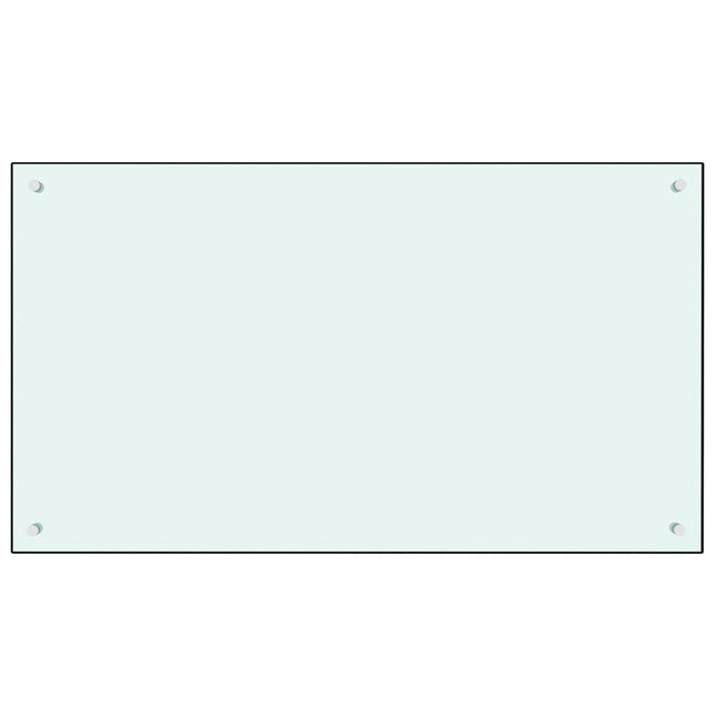 Paraschizzi per Cucina Bianco 100x60 cm in Vetro Temperato
