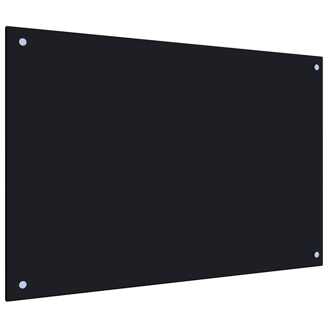Paraschizzi per Cucina Nero 90x60 cm in Vetro Temperato
