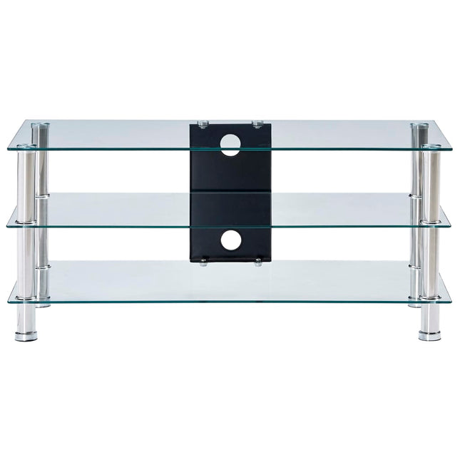 Mobile Porta TV Trasparente 90x40x40 cm Vetro Temperato