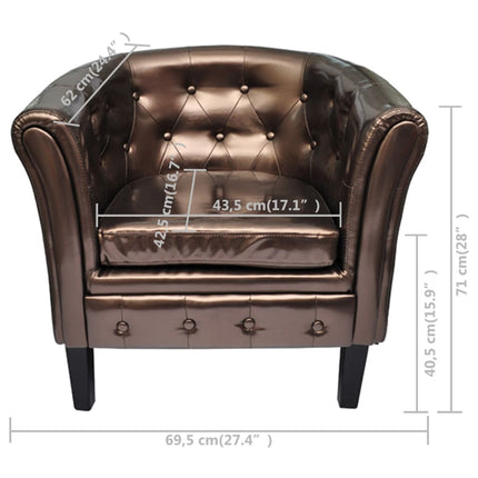 Poltrona Cabriolet Marrone in Similpelle