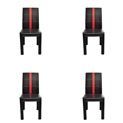 Sedie da pranzo 4 pcs Nero 46 x 38.5 x 91 cm Pelle sintetica