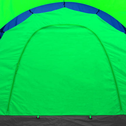 Tenda da campeggio in poliestere per 9 persone blu e verde
