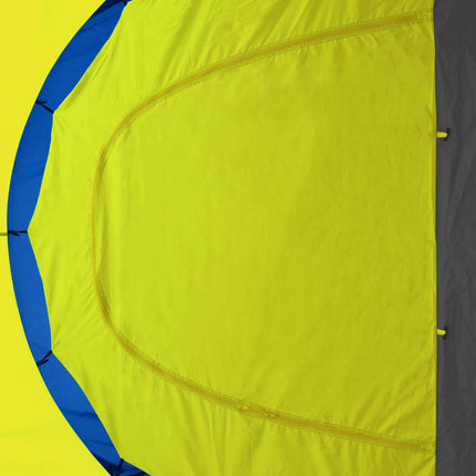 Tenda da Campeggio in Poliestere per 9 Persone Blu e Giallo