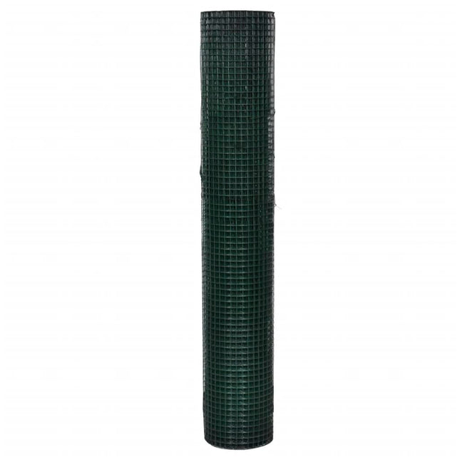 Recinzione in Rete per Pollaio Rivestita in PVC 25x1 m Verde