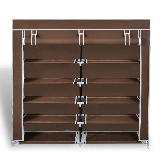 Scarpiera in Tessuto Richiudibile 115 x 28 x 110 cm Marrone
