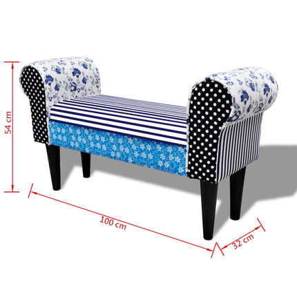 Panchina Patchwork Blu e Bianca