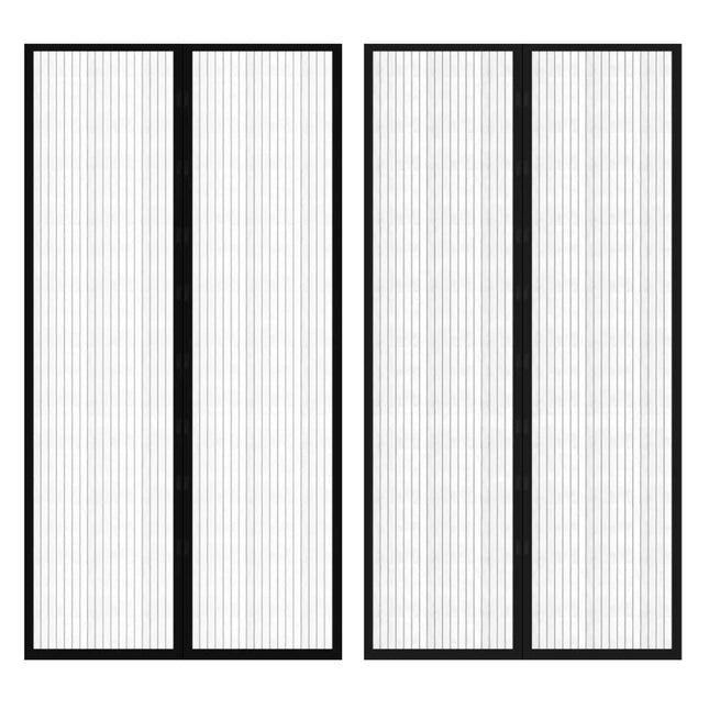 Tende Antimosche per Porta 2 pz 210 x 100 cm 2pz Magneti Nera