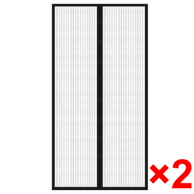 Tende Antimosche per Porta 2 pz 210 x 100 cm 2pz Magneti Nera