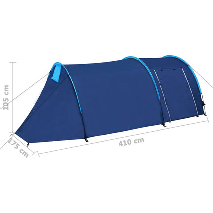 Tenda da Campeggio per 4 Persone Blu Marino/Azzurro
