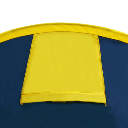 Tenda da Campeggio per 4 Persone Blu Marino/Giallo