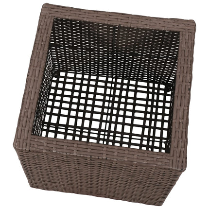 Letti Rialzati da Giardino 3 pz in Polyrattan Marrone