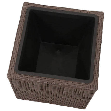Letti Rialzati da Giardino 3 pz in Polyrattan Marrone