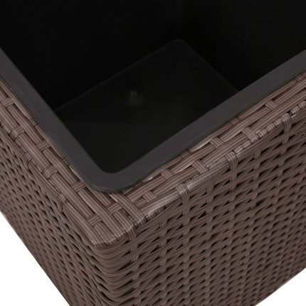 Letti Rialzati da Giardino 3 pz in Polyrattan Marrone