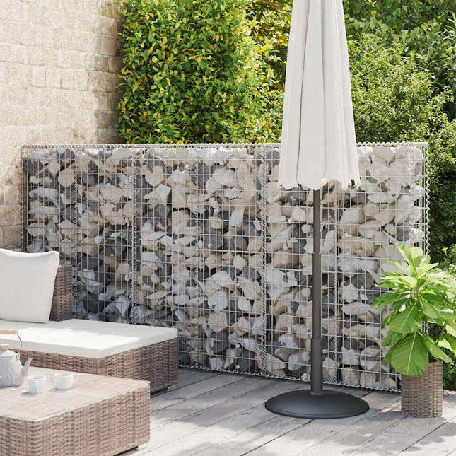 Cesto Gabbione con Coperchio in Filo Zincato 150 x 100 x 30 cm