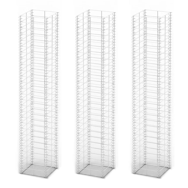 Set Gabbione 3 pz in Filo Zincato 25 x 25 x 150 cm