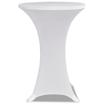 Copritavolo ?60 cm Bianco Tessuto elasticizzato 2 pezzi