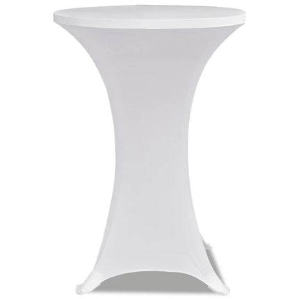 Copritavolo ?80 cm Bianco Tessuto elasticizzato 2 pezzi