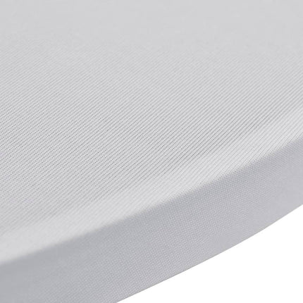 Copritavolo ?80 cm Bianco Tessuto elasticizzato 2 pezzi