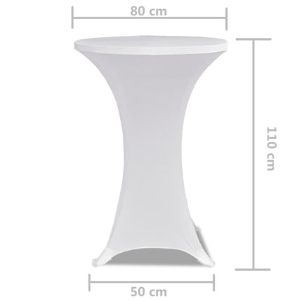 Copritavolo ?80 cm Bianco Tessuto elasticizzato 2 pezzi