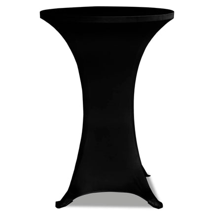 Copritavolo Ã˜ 60 cm Nero Tessuto elasticizzato 2 pezzi