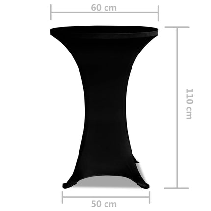 Copritavolo Ã˜ 60 cm Nero Tessuto elasticizzato 2 pezzi