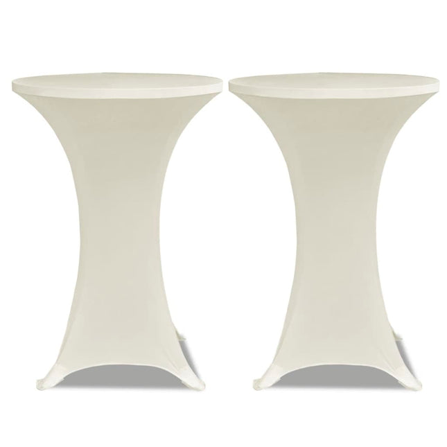 Copritavolo ?60 cm Crema Tessuto elasticizzato 2 pezzi