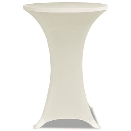 Copritavolo ?60 cm Crema Tessuto elasticizzato 2 pezzi