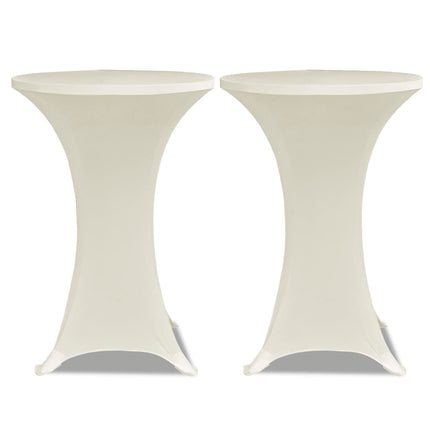 Copritavolo ?70 cm Crema Tessuto elasticizzato 2 pezzi