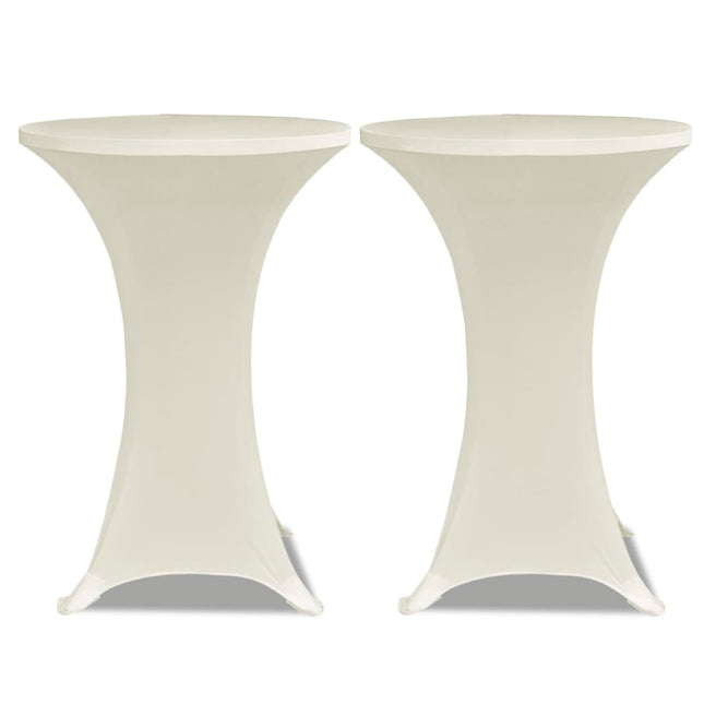 Copritavolo ?70 cm Crema Tessuto elasticizzato 2 pezzi