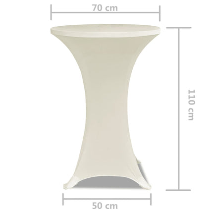 Copritavolo ?70 cm Crema Tessuto elasticizzato 2 pezzi
