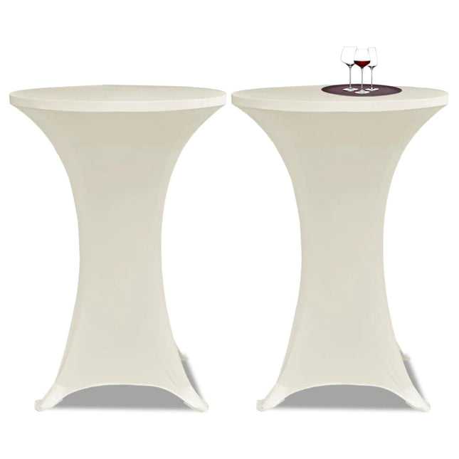 Copritavolo ?70 cm Crema Tessuto elasticizzato 2 pezzi