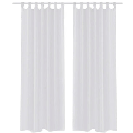 Tenda Trasparente di Voile Bianca 140 x 175 cm 2 pz