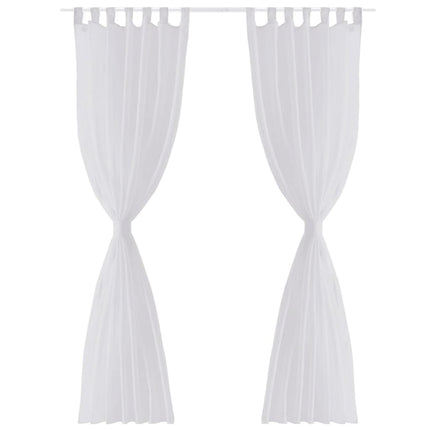Tenda Trasparente di Voile Bianca 140 x 175 cm 2 pz