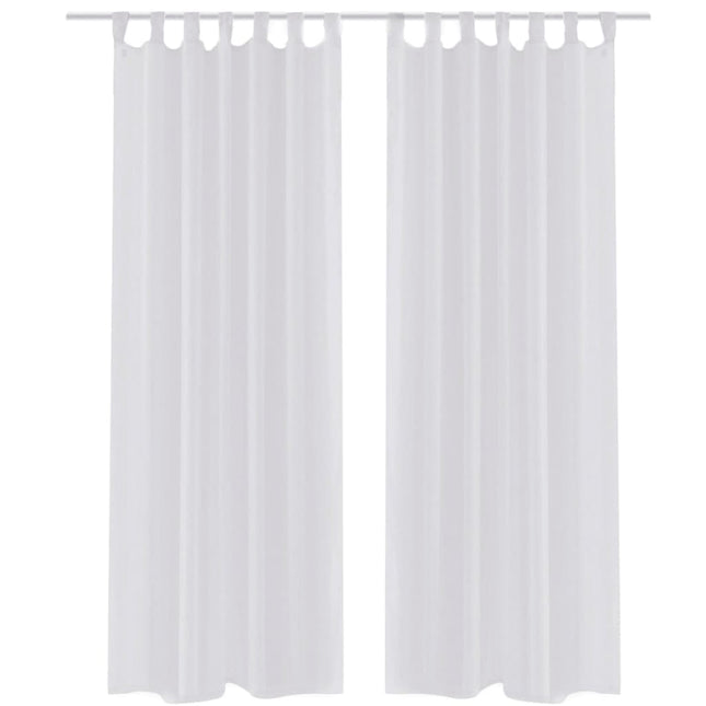 Tende Trasparenti di Voile Bianco 140 x 245 cm 2 pz