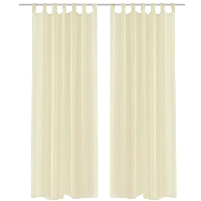Tenda Trasparente Colore Crema 140 x 225 cm 2 pezzi