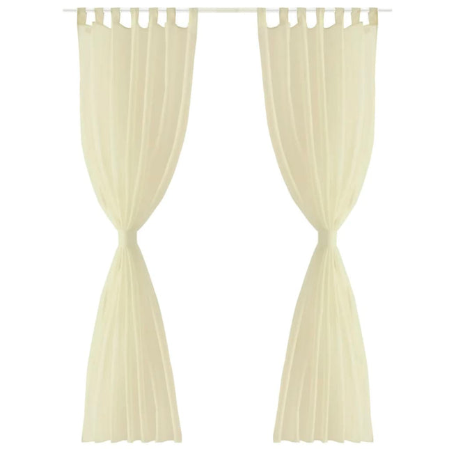 Tende Trasparenti 2 pz Crema 140 x 245 cm