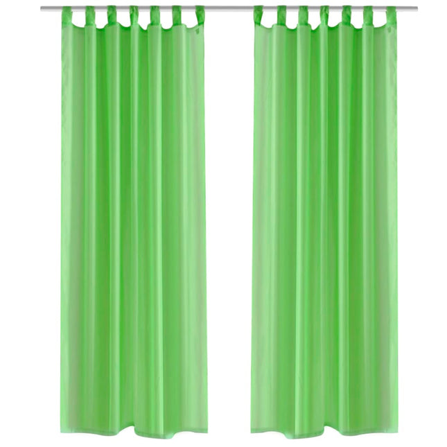 Tende Trasparenti 2 pz Verde Mela 140 x 175 cm