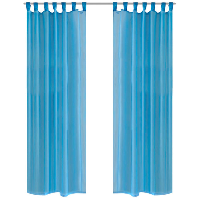 Tende Trasparenti 2 pz Turchese 140 x 245 cm