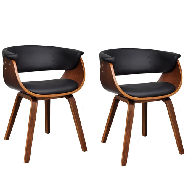 Sedie da Pranzo 2 pz in Legno Curvato e Similpelle