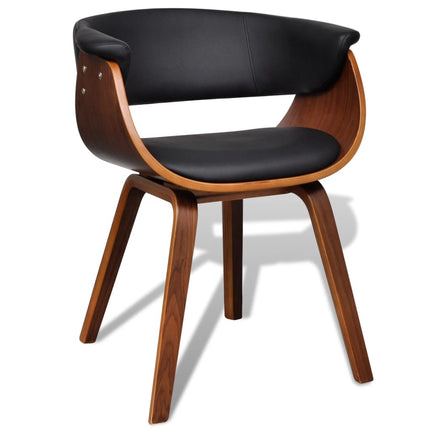 Sedie da Pranzo 4 pz in Legno Curvato e Similpelle
