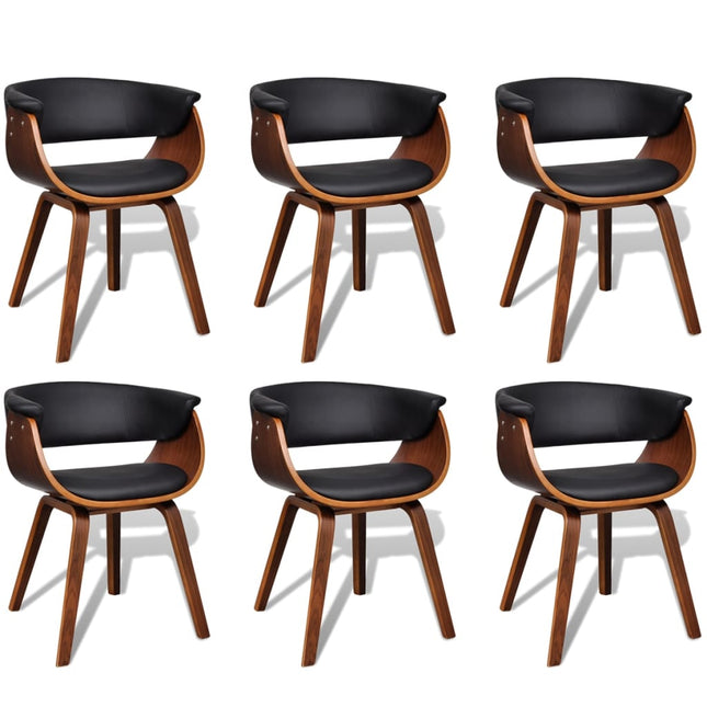 Sedie da Pranzo 6 pz in Legno Piegato e Similpelle