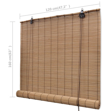 Tende a Rullo in BambÃ¹ Marrone 120x160 cm