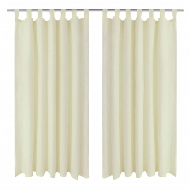 Tende Micro-Raso Crema 2 pezzi con Occhielli 140 x 245 cm