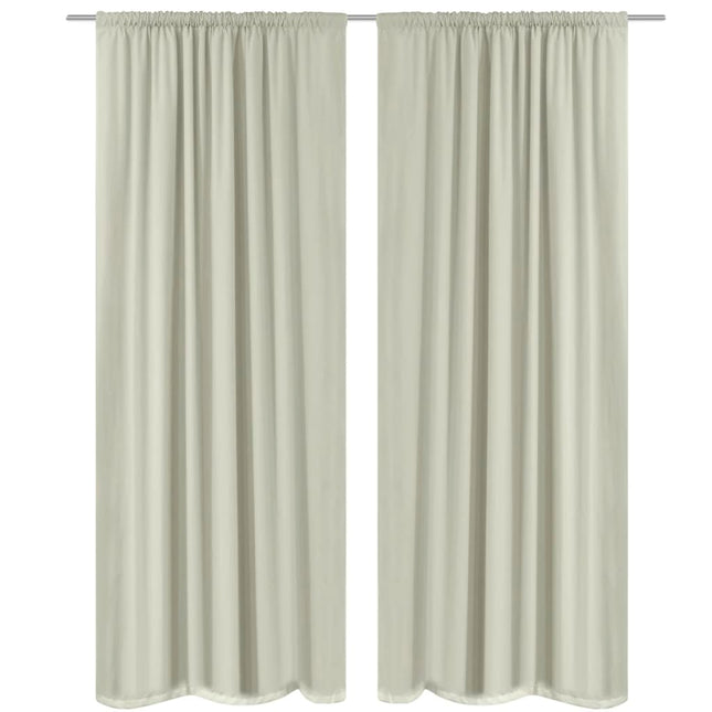 Tende Oscuranti 2 Strati 2 pz 140x245cm Crema Risparmio Energia