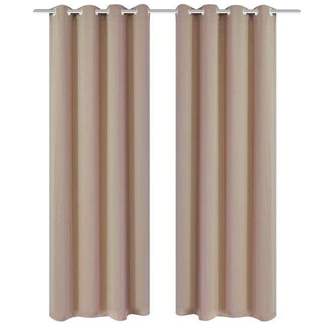 Tende Oscuranti Blackout Crema con Anelli di Metallo 135 x 245 cm 2 pz